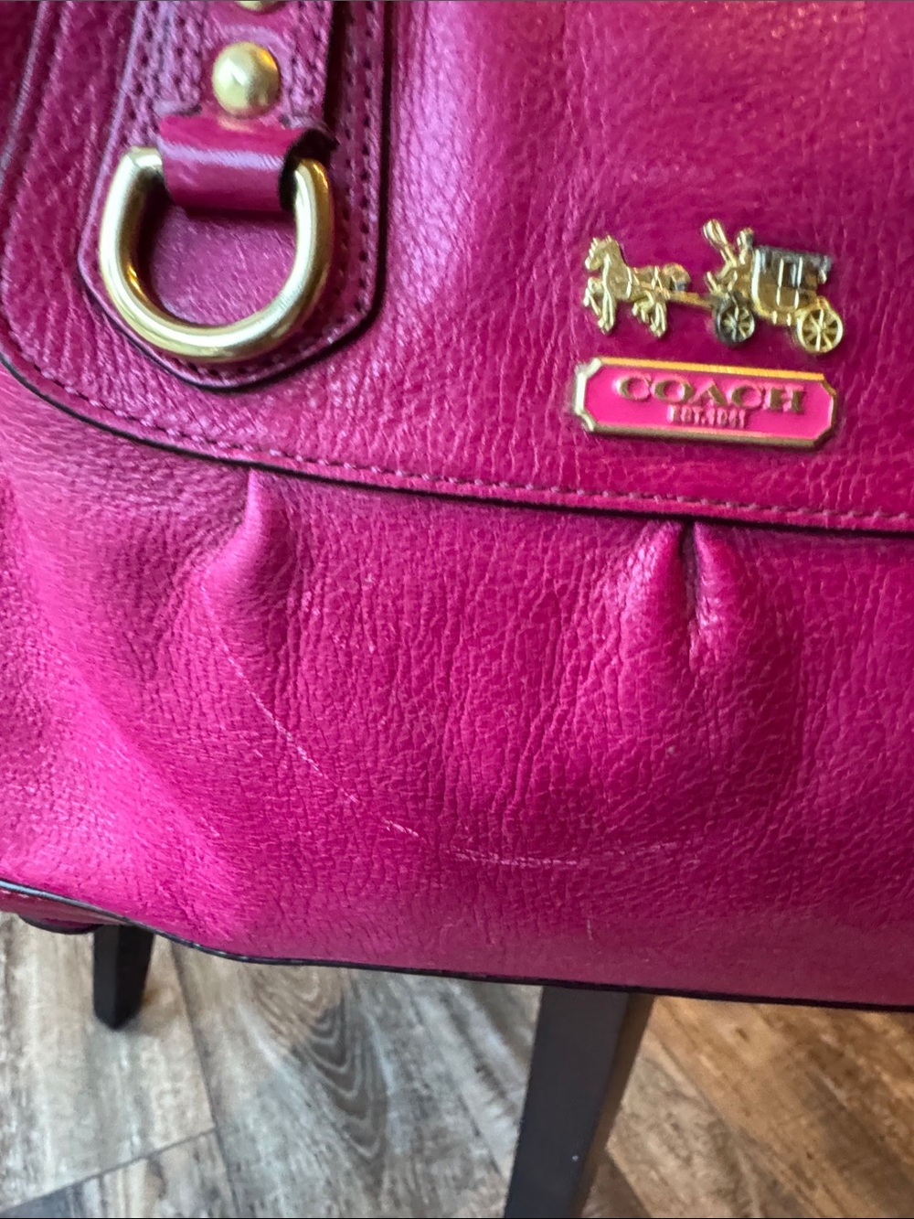 Coach Madison Sabrina hot pink satchel bag purse with matching wallet hangtag - Picture 14 of 14